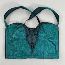 Vintage Victoria's Secret Bustier Womens 34B Teal Gold Label Longline USA 90s