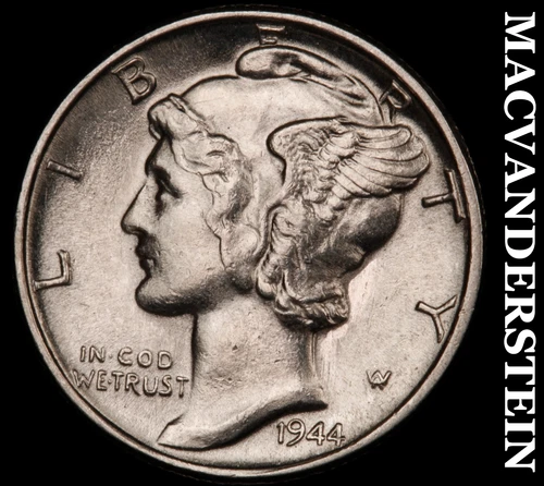 1944 Silver Mercury Dime-Choice Gem BU Lustrous No Reserve #i3867