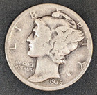 A Silver Mercury Dime from 1935!  Free Shipping — photo 1