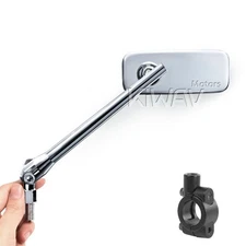 KiWAV chrome mirrors ClassicPlus black clamp for 7/8" bar for Honda Suzuki Kymco