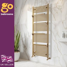 Gold Bathroom Radiator Heated Towel Rail with Hangers Modern 1500x550mm