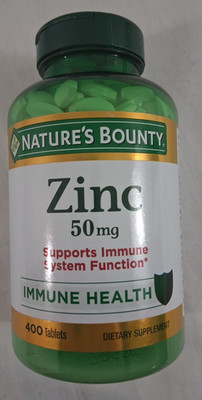 NATURES BOUNTY ZINC ~ Supports Immune Health 50mg., 400 ct Tablets ~ Exp 08/2028