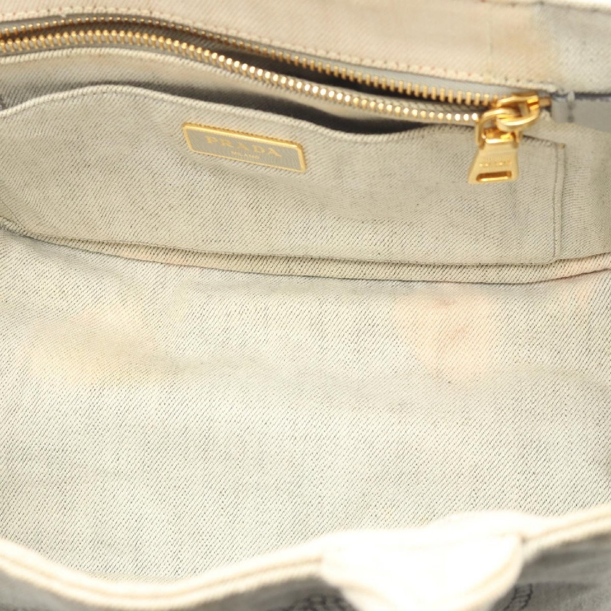 Prada CANAPA Canapa  PRADA Denim Tote Bag Canvas Used Ladies from japan thumbnail 6