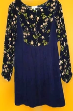 Umgee Dress S Darling Flowy Rayon Hippie Boho Babydoll Floral Cottagecore Mini