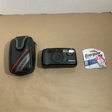 Vtg 1990's Pentax Zoom 60x 35mm Camera Point  Shoot Compact Camera/Case TESTED