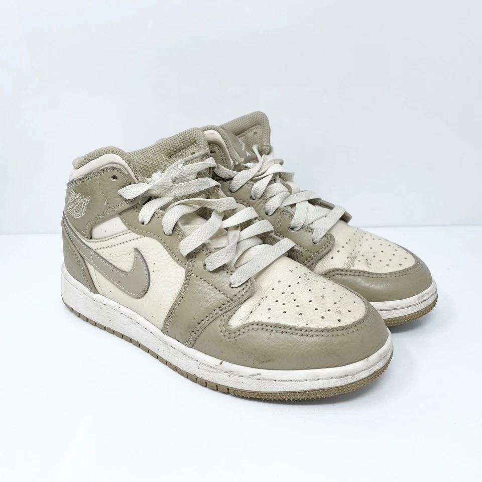Nike Niños Air Jordan 1 Mid HF4781-203 Marrón Zapatos de Baloncesto Tenis Talla 4Y Foto 2 de 4