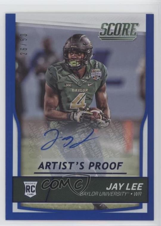 2016 Score Jumbo Artist's Proof Signatures 26/50 Jay Lee #358 Rookie Auto RC 0a6