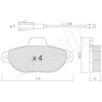 Bremsbelagsatz Scheibenbremse Metelli 22-0159-2 FüR Fiat Ford Vorderachse
