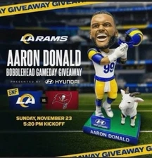 Aaron Donald GOAT Bobblehead Los Angeles Rams  11/23/25 SoFi SNF Giveaway 