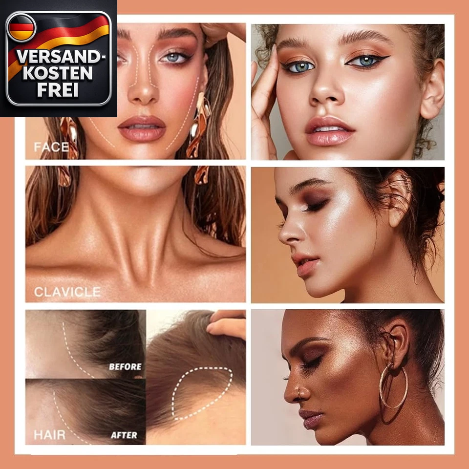 Kontur Highlighter Rouge Set langanhaltend natürlich leicht aufbaubar Konturieru - Bild 3 von 4