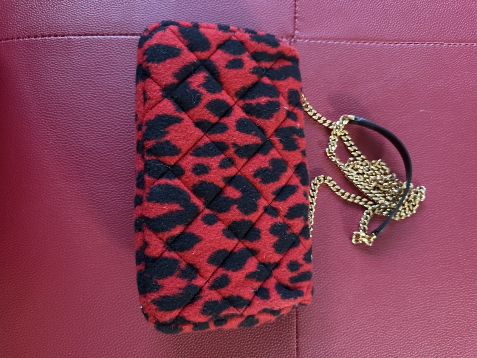 Versace Medusa printed Quilted Fabric Shoulder Bag Women's Red and black image 4