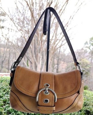 Coach F12300 SMALL Vintage British Tan Soho Leather w/Buckle Shoulder Bag