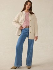 NWT Faherty Women's Pacific Knit Jacket Oat Melange Size M