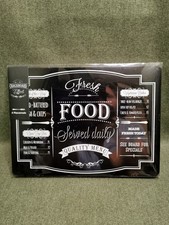 Set f Four Rectangular Restaurant Menu-style Placemats Vintage Chalkboard Design