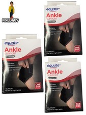 Lot of 3 Equate Adjustable Ankle Brace Support One Size Black