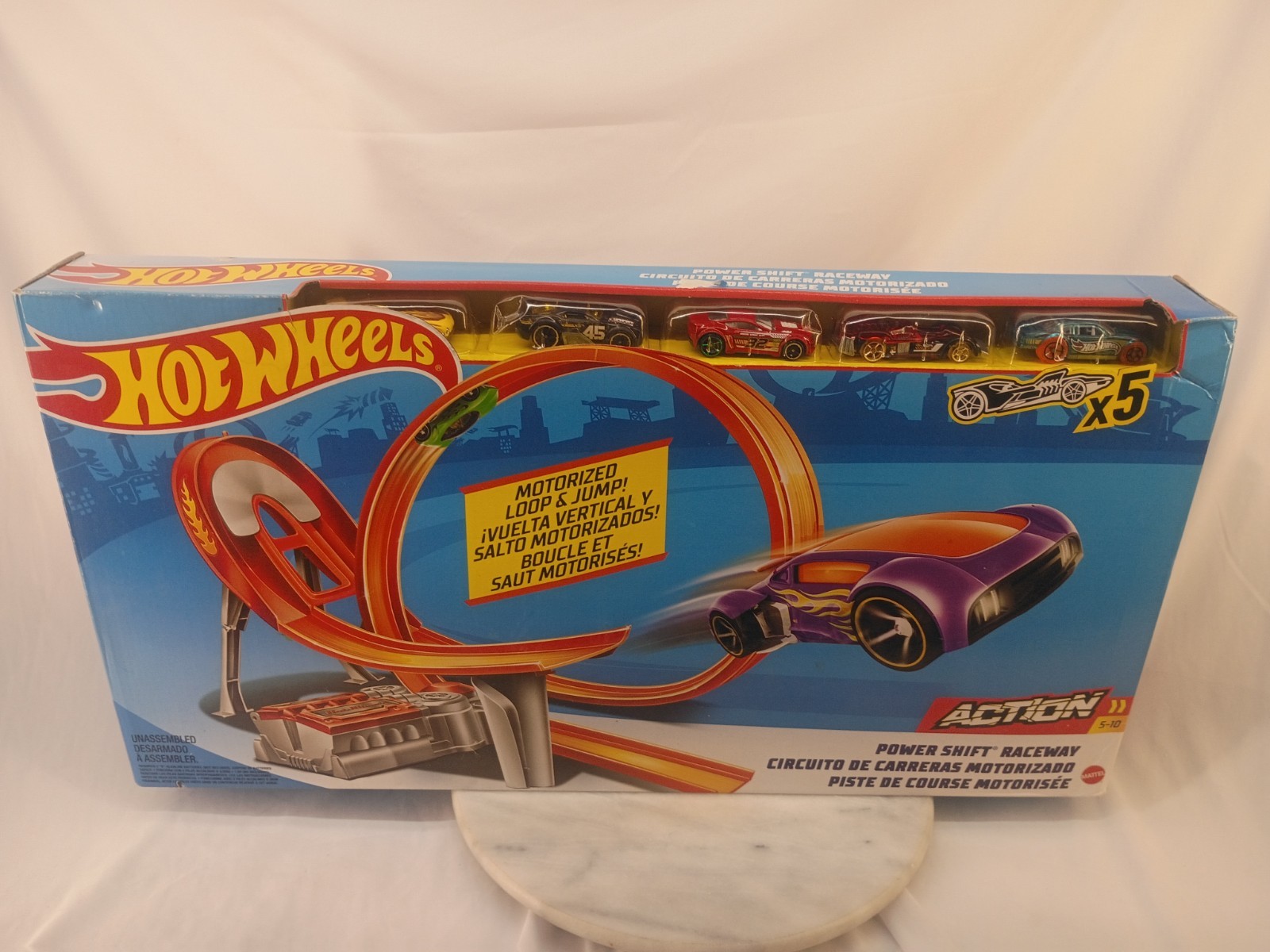 Action Power Shift Motorized Raceway Track Set W/ 5 Cars - D