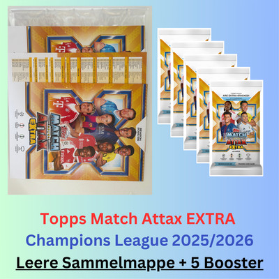 Topps MATCH ATTAX EXTRA 25/26 Champions League 2025/2026 - Sammelmappe + 5 Packs