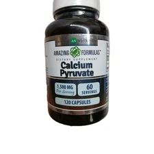 Amazing Formulas CALCIUM PYRUVATE 1500 mg - 120 Caps Each - EXP 6/27