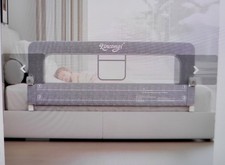 Kincongi Bed Rail for Toddlers, 59 Inch Swing Down Toddler Bed. Grey Color.