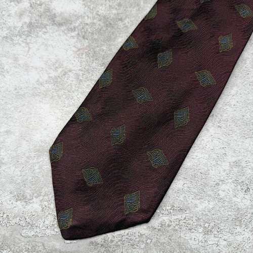 Robert Talbott 100% Silk Tie Mens One Size Red Geometric Made In USA Necktie