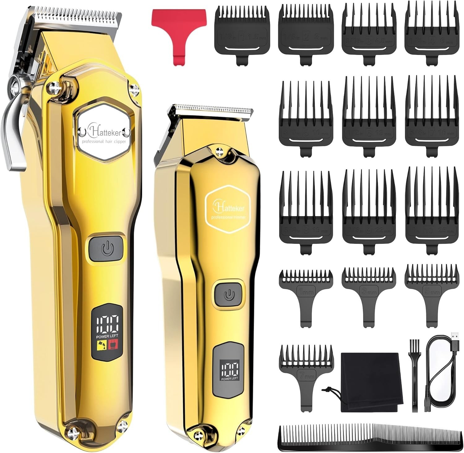 Hatteker IPX7 Waterproof Cordless Hair Clipper & Beard Trimm