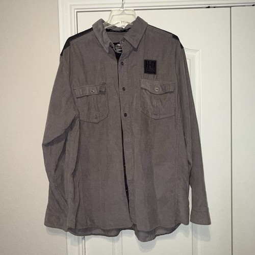 Vintage Harley Davidson Corduroy Button Up Shirt Size XL Motorcycle - Picture 2 of 7