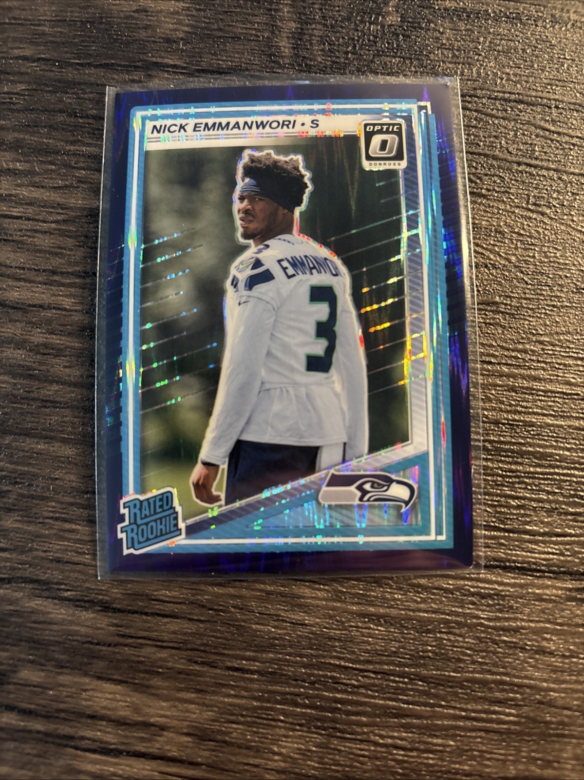 2025 Panini Donruss Rated Rookie Nick Emmanwori #277 Optic Blue Scope Prizm RC