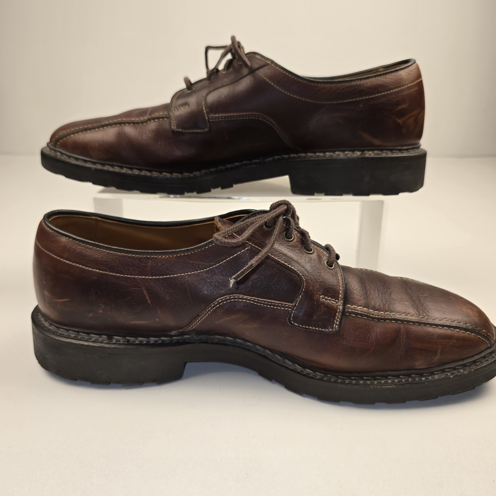 SAOLA Scarpe Allen Edmonds Mapleton in pelle marrone punta bicicletta blucher da uomo taglia 11 5 D