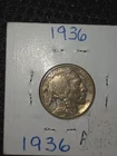 1936 Buffalo Nickel Au+