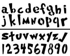 Really Great Stencils, Alphabet Set 4 Stencil, 2 x 4x10", Numbers, Letters