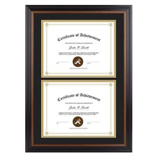 Double 8.5x11 Diploma Frame, Black over Gold Double Mat or 14x20 without Mat ...