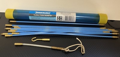 Silverline Kabelzugang Werkzeugkoffer-Set 10 x 330 mm elektrisch mit Haken & Rohr