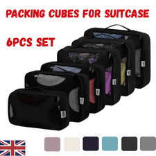 Packing Cubes for Suitcase 6 Colours Travel Organiser Set, 6 Pieces Lightweight