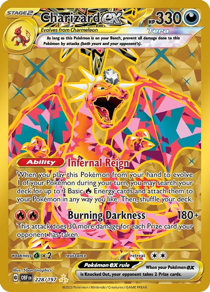 Charizard ex - 228/197 - Pokemon Obsidian Flames Secret Rare Card NM