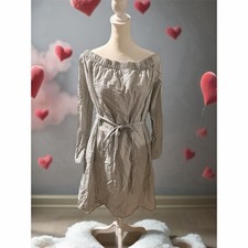 Forever 21 Dress Womens 2X Plus White/Black Pinstripe Off Shoulder Tie