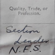 WW2 NFS Church Baptism Certificate