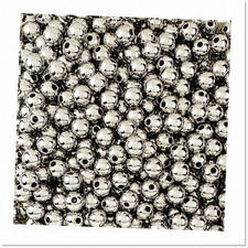 500 Silver Acrylic Beads, 8mm, Round, High Quality