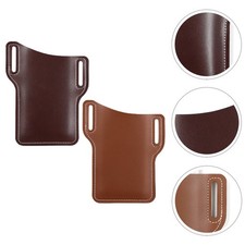 2pcs Cell Phone Waist Bag PU Protective Pouch Mixed Color Mobile Phone Bag