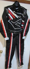 SFI AXCEL Go Kart Racing Suit Black red white One-Piece size adult Large