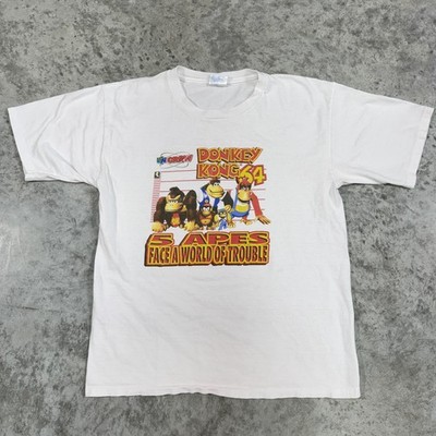 Vintage Donkey Kong 64 Shirt Mens Large White Nintendo Rare Promo