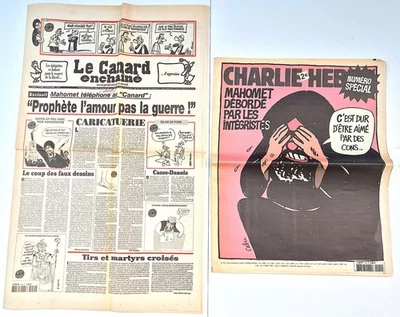 CHARLIE HEBDO N° 712 ET LE CANARD ENCHAÎNÉ N° 4450 PARUS LE 8 FÉVRIER 2006 - Photo 1/4