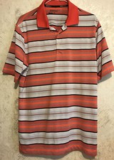 Nike Golf Polo Shirt Men Small S Performance Dri Fit with STAINS Red Stripe Tour