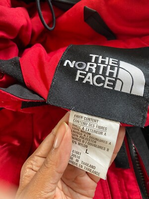 The North Face Mens L Red Black Extreme Gear Ski Jacket Hood Full