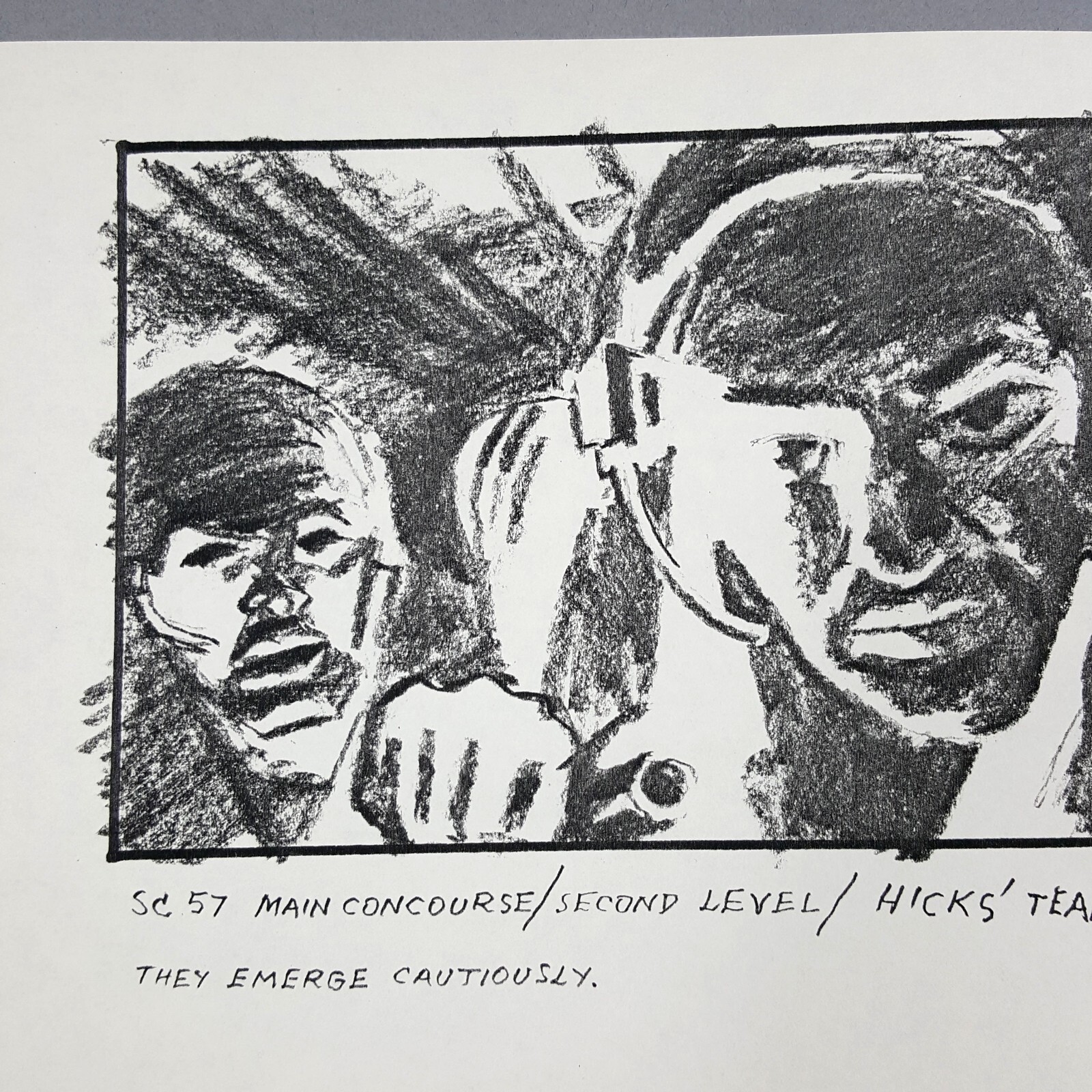 Image 4 of Aliens (1986) - Production Used Storyboard, Hick's Team Emerges Cautiously, COA