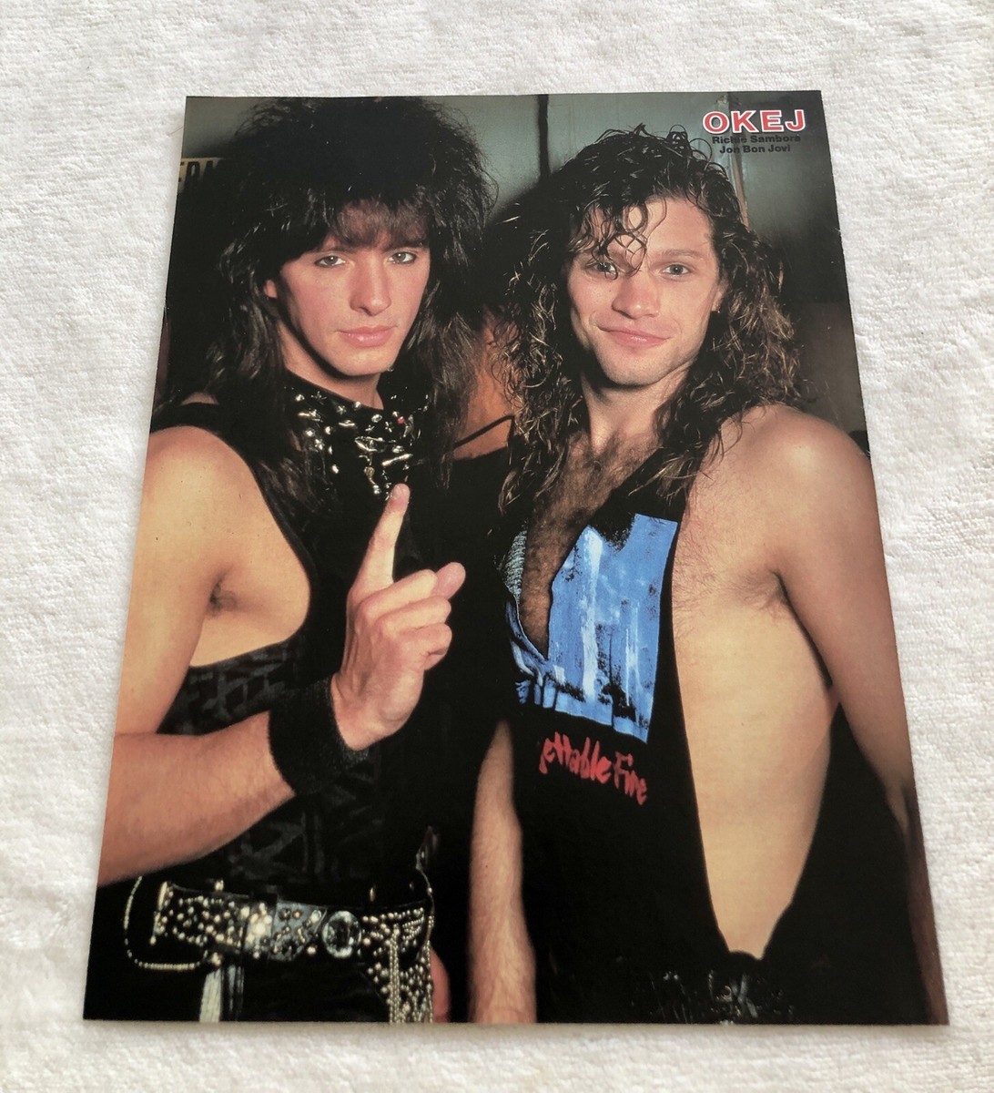 BON JOVI 1987 Clipping Poster Swedish Music magazine OKEJ 1980s