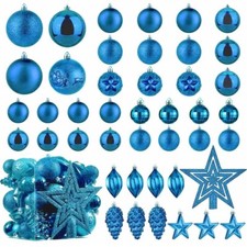 43 Pcs Shatterproof Christmas Tree Bauble Ornament Set Home Holiday Decoration