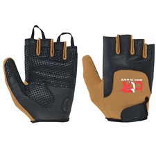 Kids Wheelchair Cycling Gloves Fingerless Leather Palm Boys Girls Gloves Camel