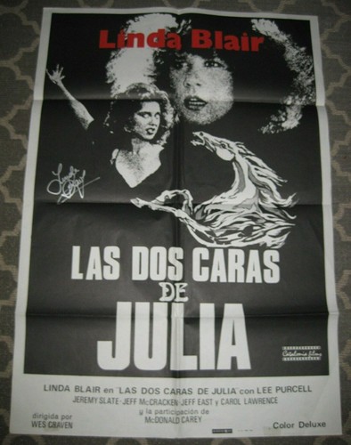 Las Dos Caras De Julia 1980 Movie Poster - WES CRAVEN - LINDA BLAIR Signed LOOK