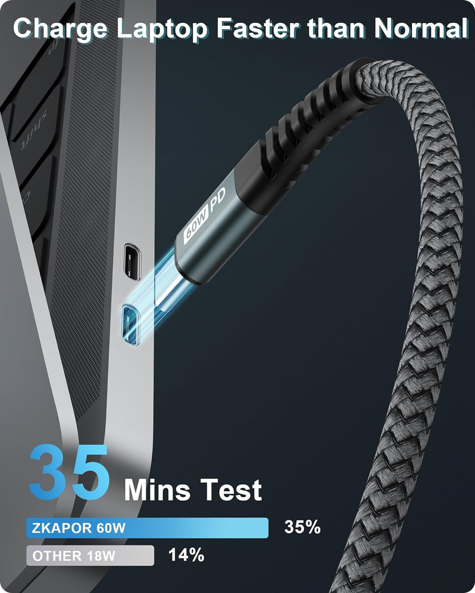 10Gbps USB 3.1 Kabel Kurz – 13 Cm, 100W PD, 4K@60Hz, Flach & Weich Für Smartphone & Laptop