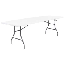 Peakform Fold In Half Banquet Table for Indoor Outdoor Use, 8Ft, White(Open Box)